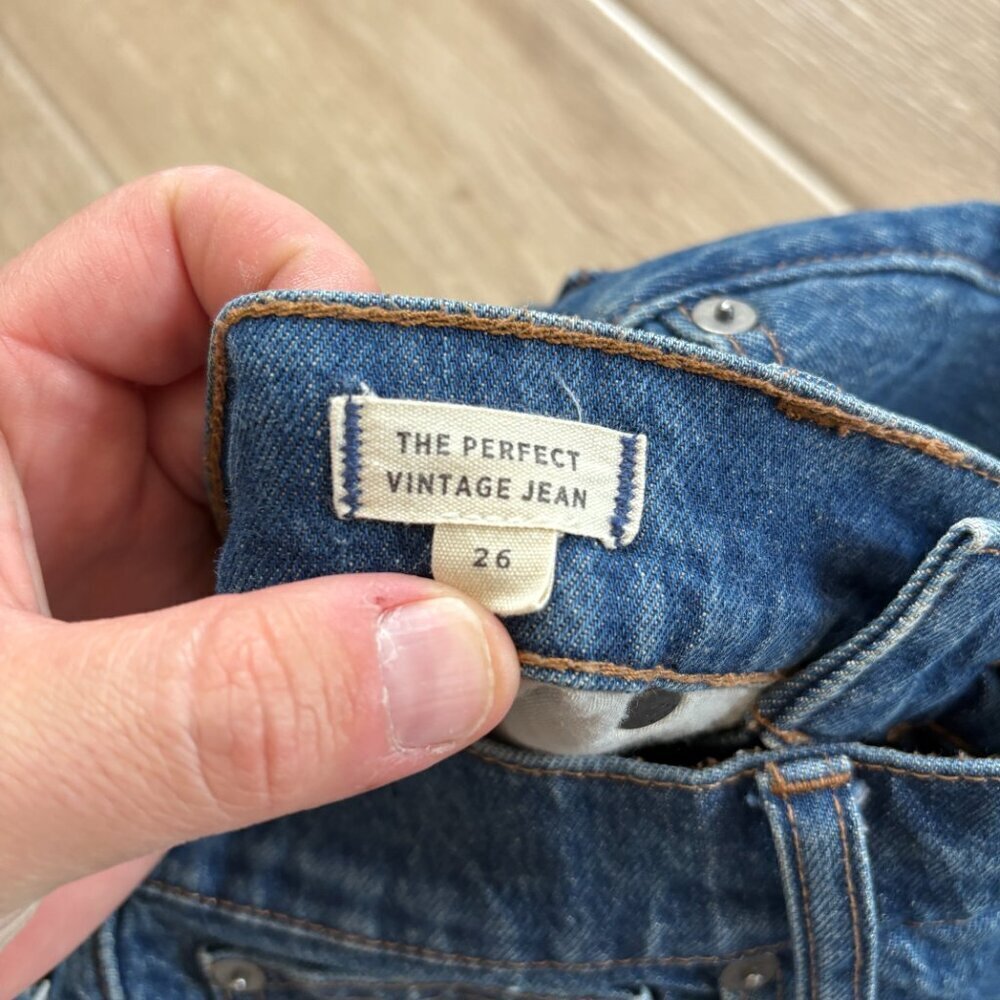 Madewell Perfect Vintage Jean Women's 26 Blue Haight Dark Wash Denim Boho Casual - Picture 4 of 11